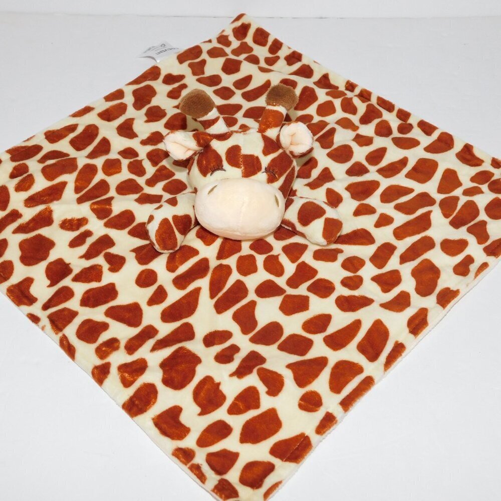 CREVENT OEKO-TEX Giraffe Security Blanket Plush Brown Cream  Baby Lovey Nunu